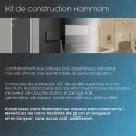 Hamam-Kabinenbausatz mit Glaswand zum Kacheln 200 x 120 mit Dampfgenerator