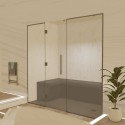 Hamam-Kabinenbausatz mit Glaswand zum Kacheln 200 x 120 mit Dampfgenerator