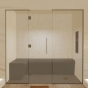 Hamam-Kabinenbausatz mit Glaswand zum Kacheln 200 x 120 mit Dampfgenerator