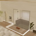 Hamam-Kabinenbausatz mit Glaswand zum Kacheln 200 x 120 mit Dampfgenerator