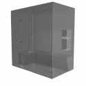 Hamam-Kabinenbausatz mit Glaswand zum Kacheln 200 x 120 mit Dampfgenerator