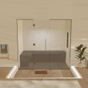 Hamam-Kabinenbausatz mit Glaswand zum Kacheln 200 x 120 mit Dampfgenerator