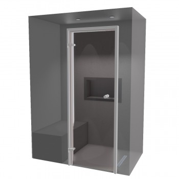 Hammam kit de construction cabine de douche PREMIUM à carreler 150 x 90 avec générateur vapeur