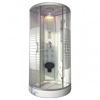 Hammam shower enclosure 100 x 100 x 220 cm Desineo white model