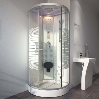 Hammam shower enclosure 100 x 100 x 220 cm Desineo white model