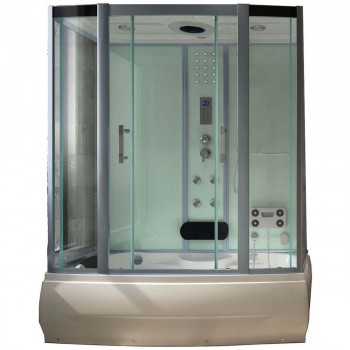 Cabina de ducha hammam + baño de balneoterapia 170 x 90 x 220 cm modelo Desineo blanco