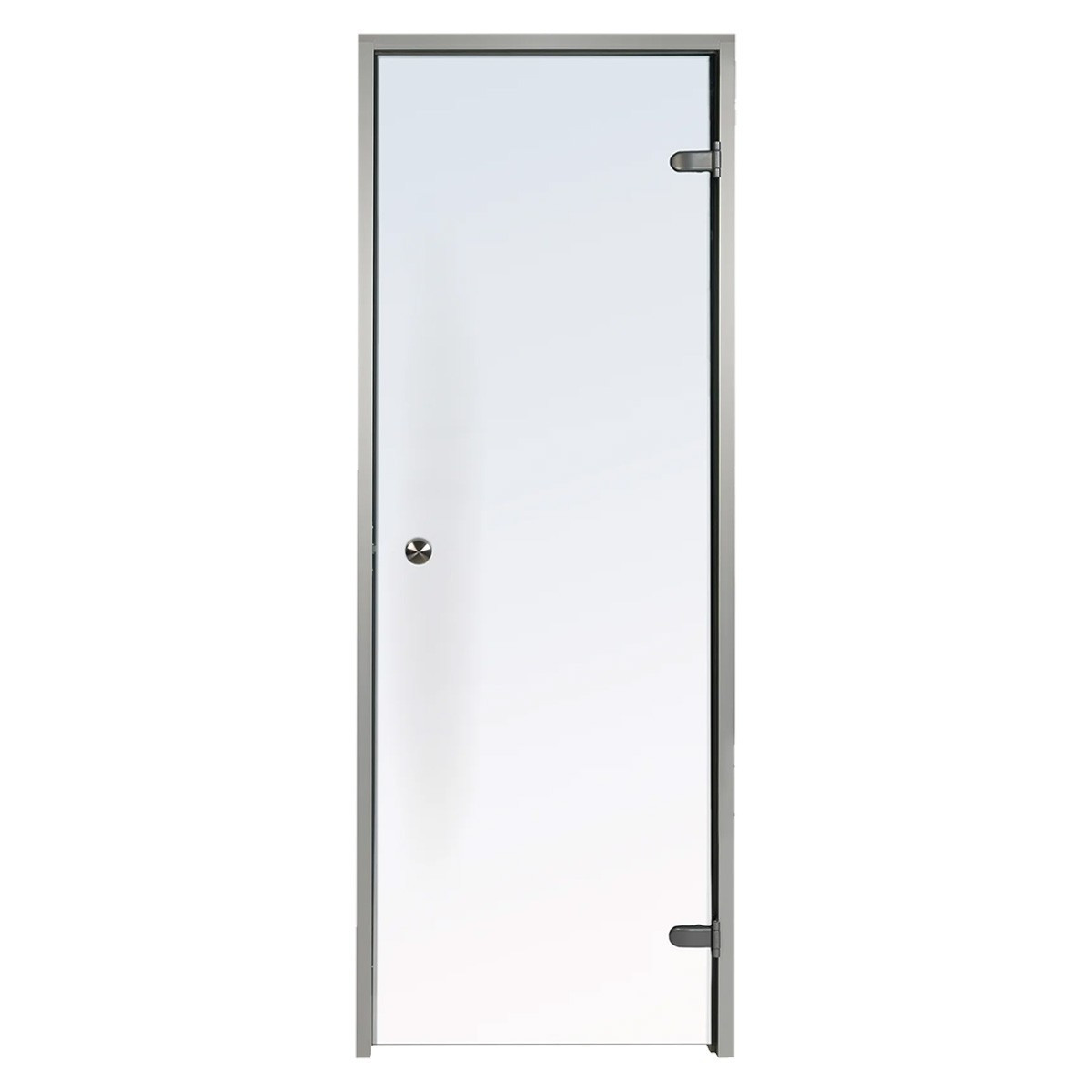 Transparente Hammam-Tür, 70 x 190 cm, Aluminiumrahmen