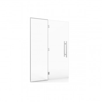 Glaswand mit Tür für Hamam und Badezimmer 120 x 190 transparentes 8 mm Sicherheitsglas