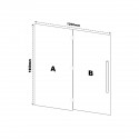 Glaswand mit Tür für Hamam und Badezimmer 120 x 190 transparentes 8 mm Sicherheitsglas