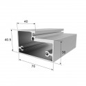 Tür für Premium-Hammam 80 x 190 cm, grau getönter vertikaler Griff