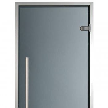 Tür für Hammam Premium 100 x 190 cm Behinderter Griff vertikal getönt grau