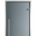 Tür für Premium-Hammam, 100 x 190 cm, barrierefreier Zugang, vertikaler Griff, grau getönt