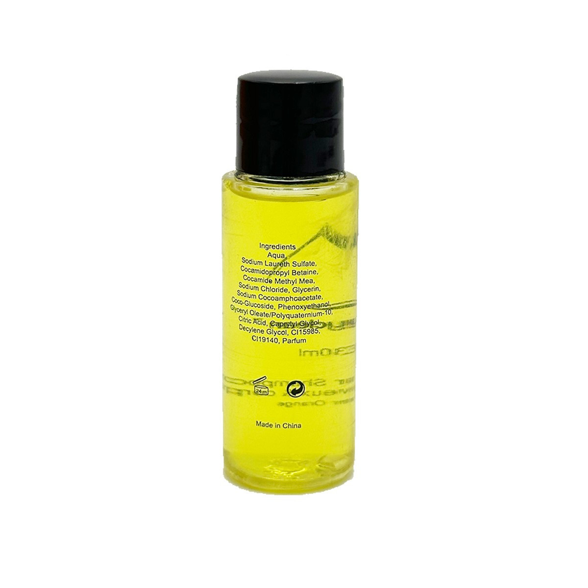 Lot de 50 bouteilles de shampoing bodyclean 30 ml parfum orange amère