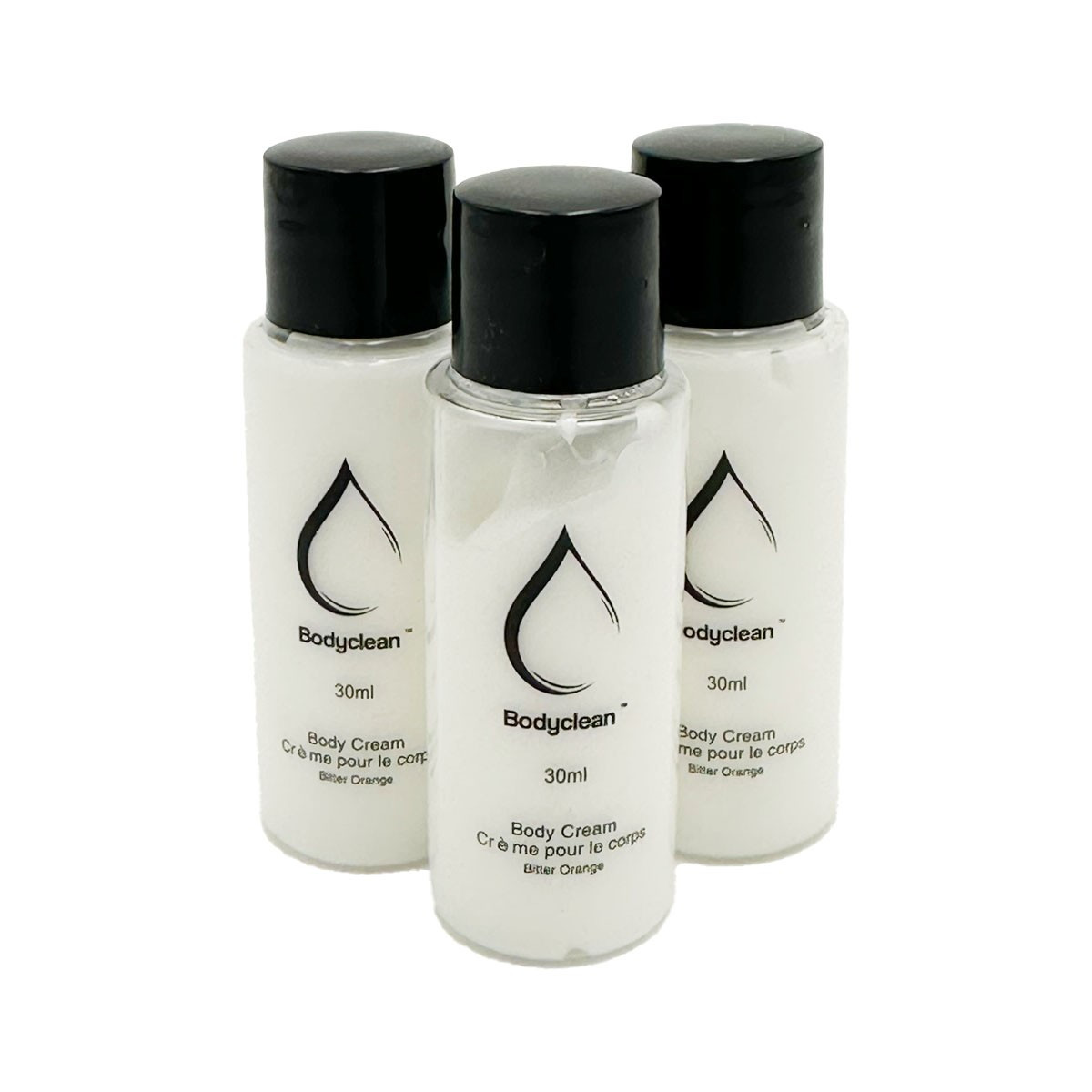 Pack de 100 cremas corporales bodyclean 30 ml aroma a naranja amarga