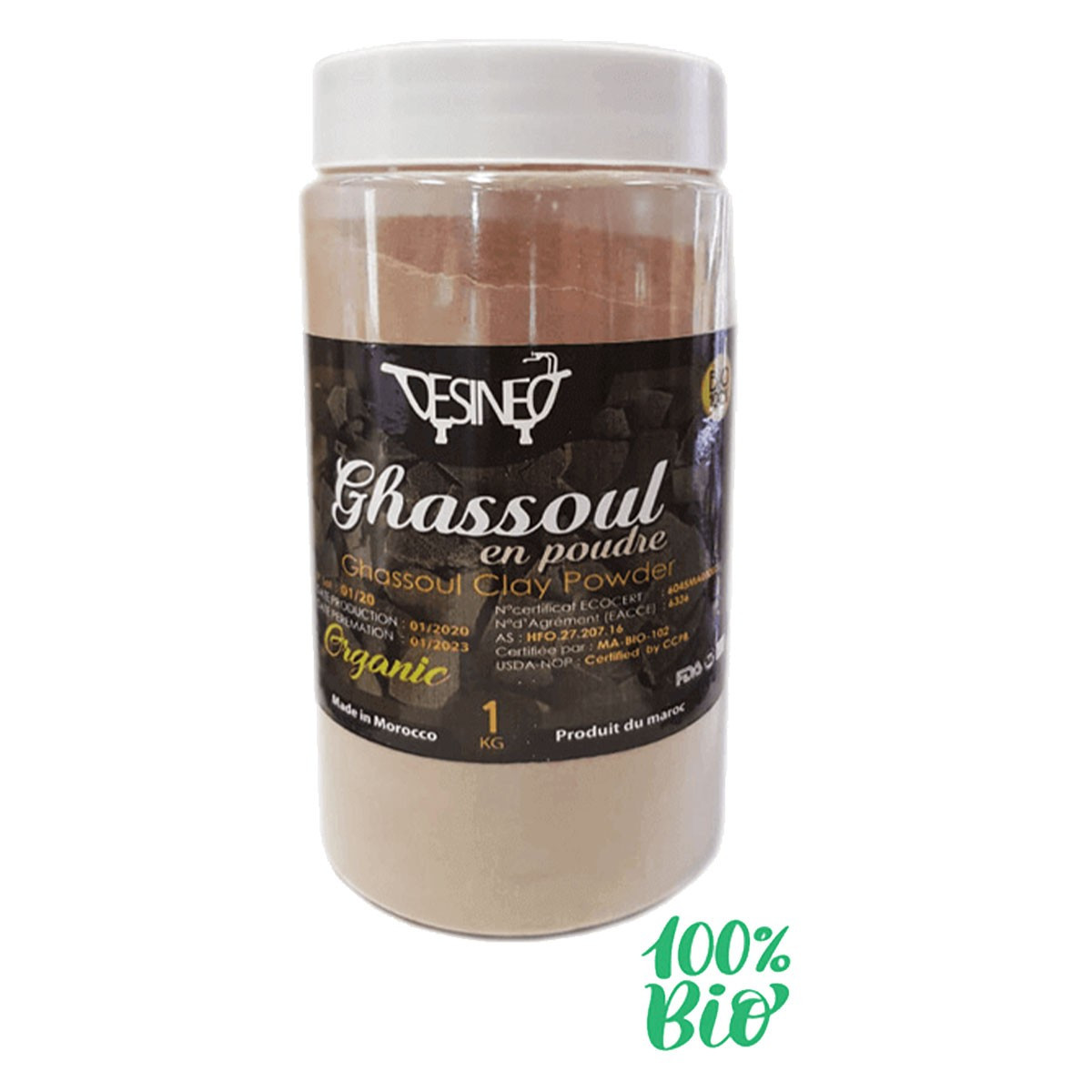 Rhassoul traditionnel 200Gr