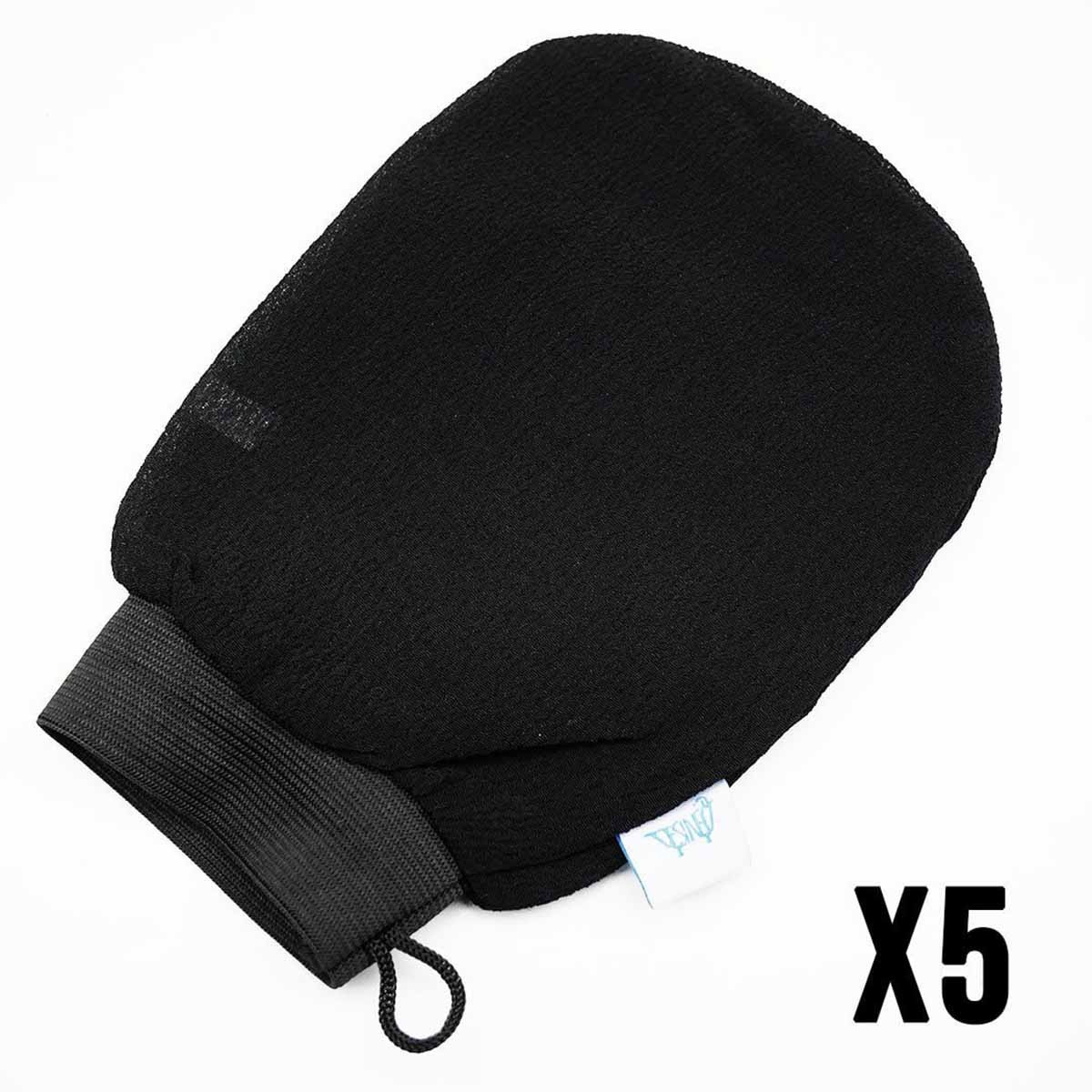 Hammam-Packung: 5 Kessa-Handschuhe + 1 Topf schwarze Seife + 1 Topf Ghassoul-Pulver