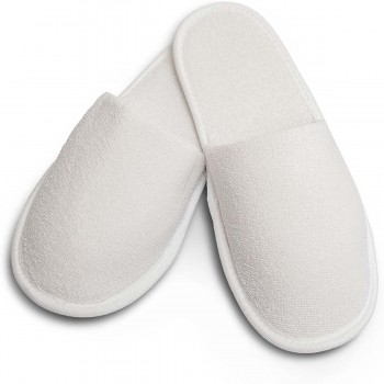 Lot of 10 pairs of slippers closed disposable sponge white cotton