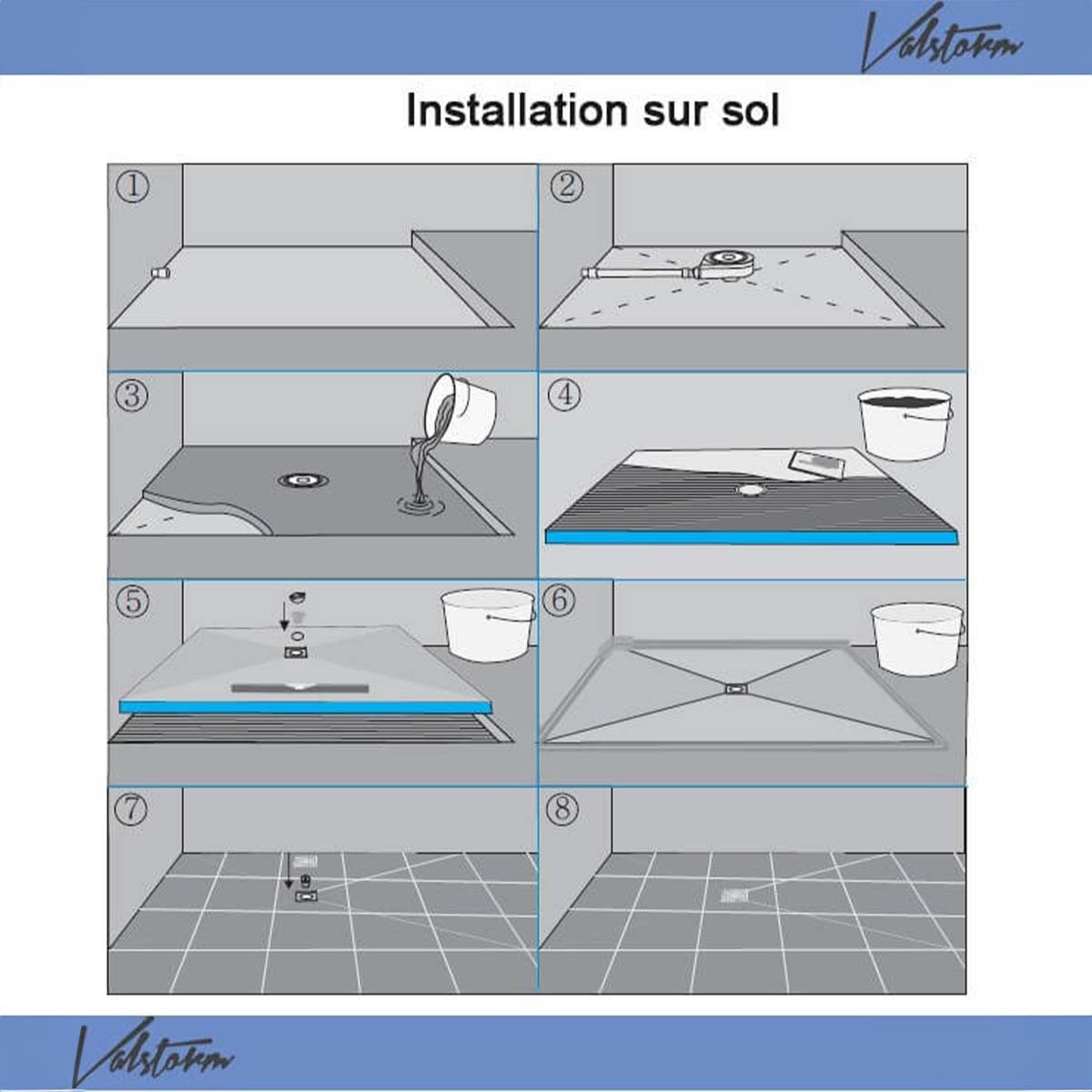 Duschwanne Valstorm 80x80x4cm Inhalt der Box