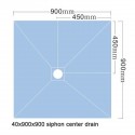 shower tray 90x90x4cm ready to tile with siphon + stainless steel grid