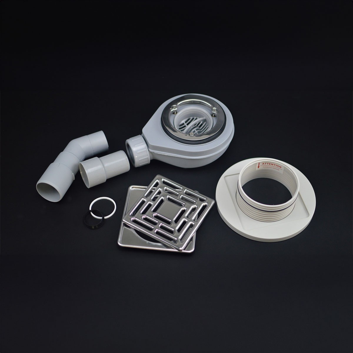 Siphon for standard shower tray