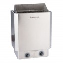 3-kW-Premium-Saunaofen mit integrierten Bedienelementen, Edelstahlausführung