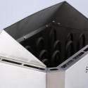 3-kW-Premium-Saunaofen mit integrierten Bedienelementen, Edelstahlausführung