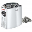 Kit complet sauna harvia 4.5 kw + aromathérapie seau louche thermometre hygrometre sablier en bois et pierres volcaniques 20kg