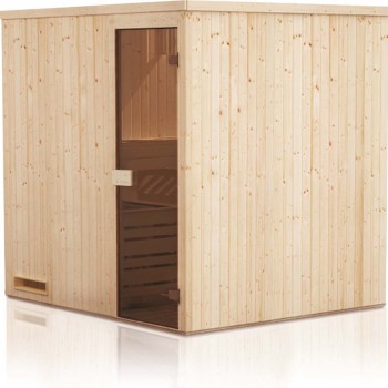 Cabina de sauna 244x194x199 con estufa con control remoto