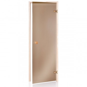 Saunatür Bronze 60 x 190 aus gehärtetem Glas
