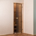 Bronzene Saunatür 80 x 190 aus 8 mm starkem gehärtetem Sicherheitsglas
