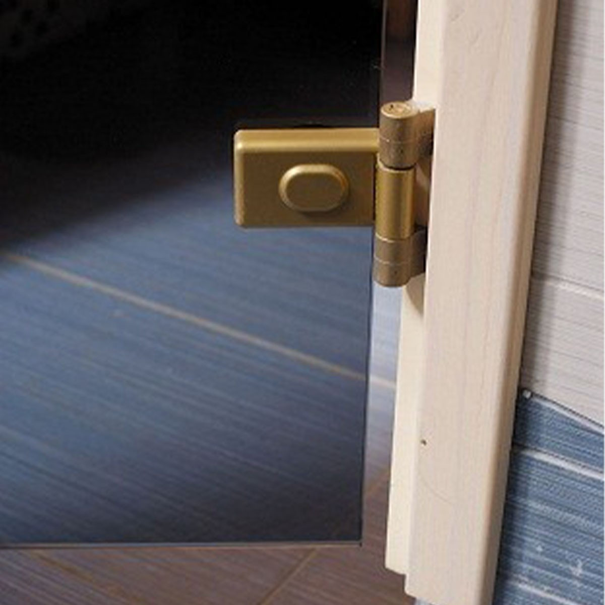 Porte de Sauna en Bronze 80 x 190 en verre trempé 8mm sécurite