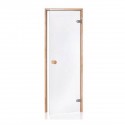 Sauna door in safety glass 8 mm pine frame 80 x 190 transparent