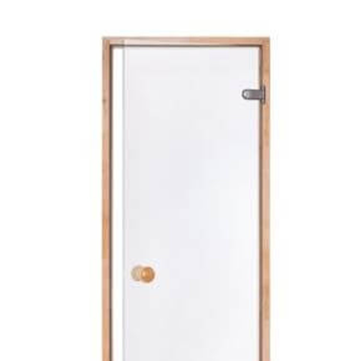 Sauna door in safety glass 8 mm pine frame 80 x 190 transparent