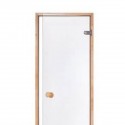 Sauna door in safety glass 8 mm pine frame 80 x 190 transparent