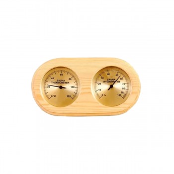 Termometro, priorità bassa igrometro SAWO pino sauna d'oro