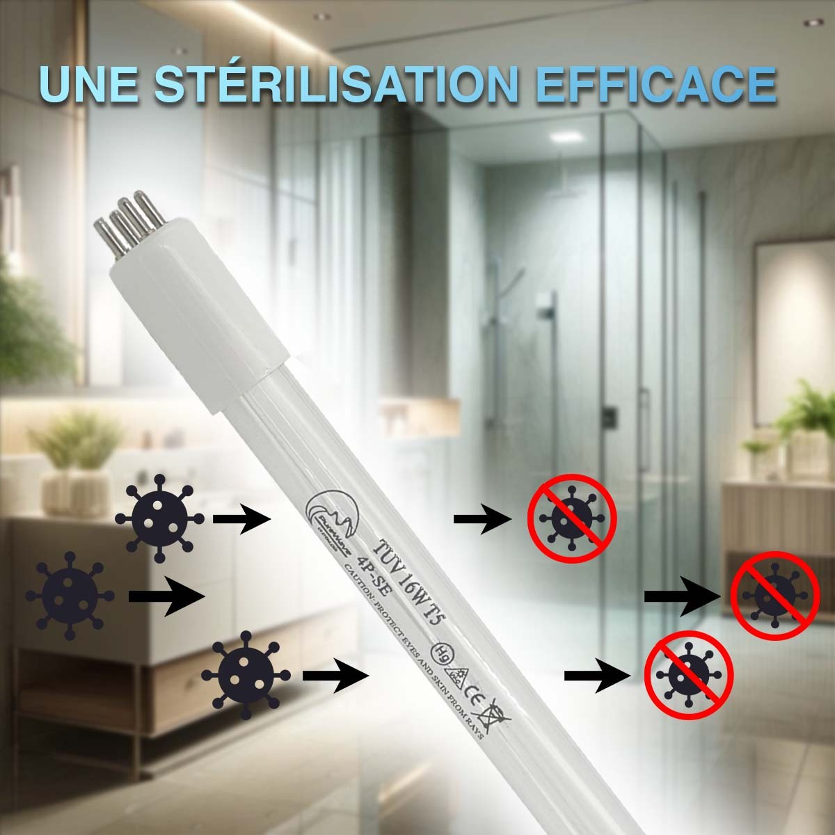 Ampoule de rechange 16W desineo pour stérilisateur UV