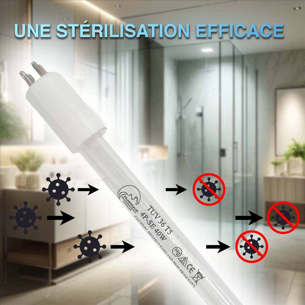 Ampoule de rechange 25W desineo pour stérilisateur UV