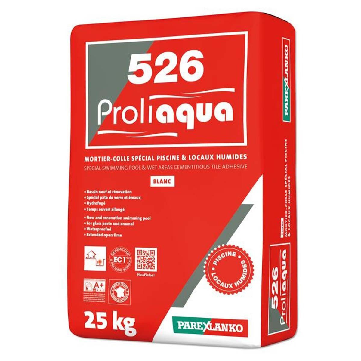 Hamam-Kleber-Mörtel Schwimmbad Proliaqua Weiß ParexLanko L526BL25 25 kg