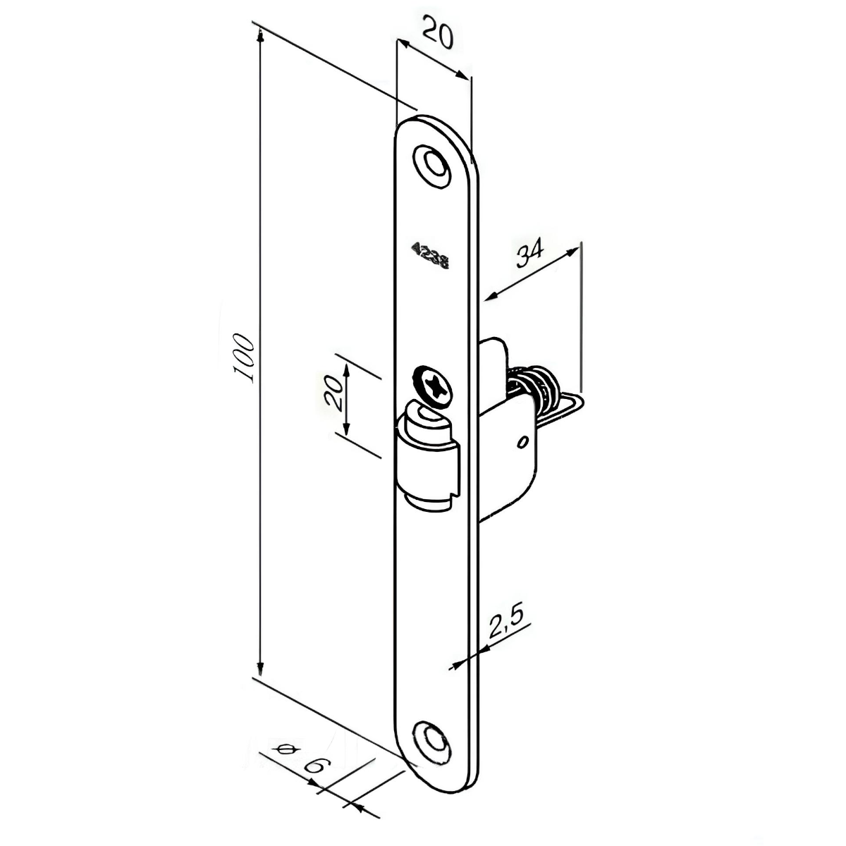 Système de fermeture pour porte de hammam