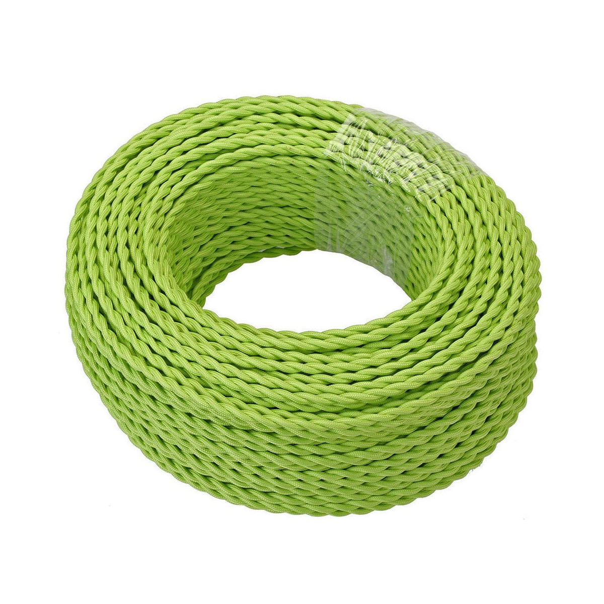 Rouleau de 100 mètres fil électrique tressé de couleur bleuvintage look retro en tissu
