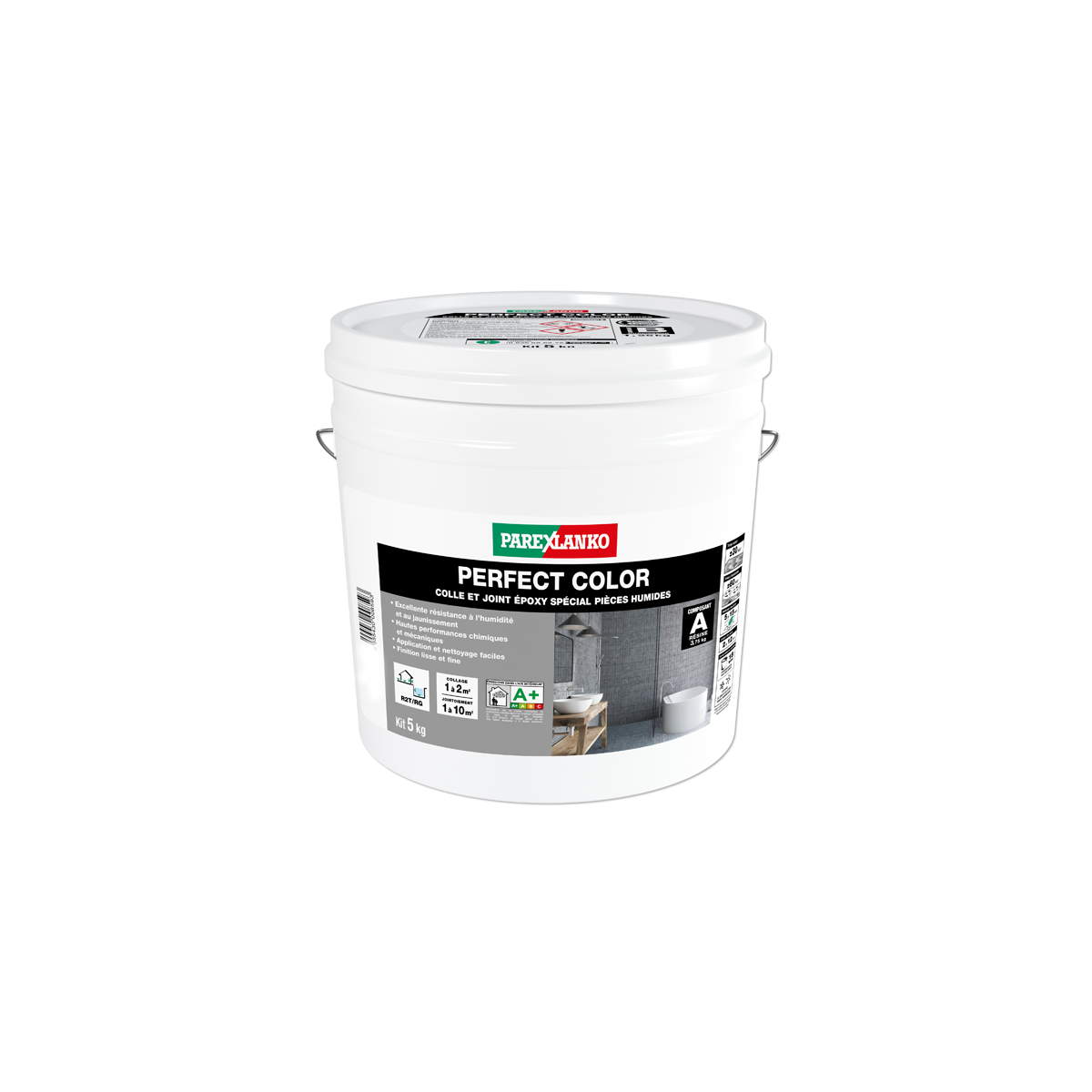 Colle et joint à carrelage EPOXY Perfect Color Parexlanko pour pièce humide - Gris perle - 5 KG